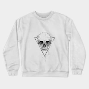 Skull in a triangle (bw) Crewneck Sweatshirt